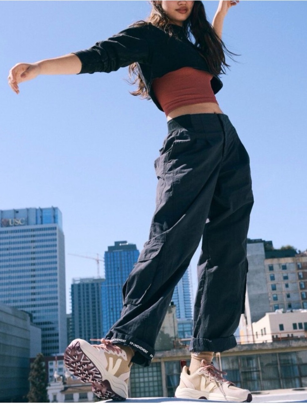 FPM Black Athletic Cargo Pants